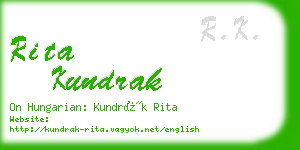 rita kundrak business card